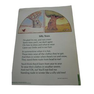 Silly Trees Grade School Poster Babs Bell Hajdusiewicz 30248 Poetry VNTG